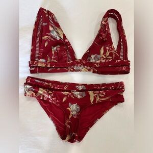 Red floral Zimmerman bikini - never worn